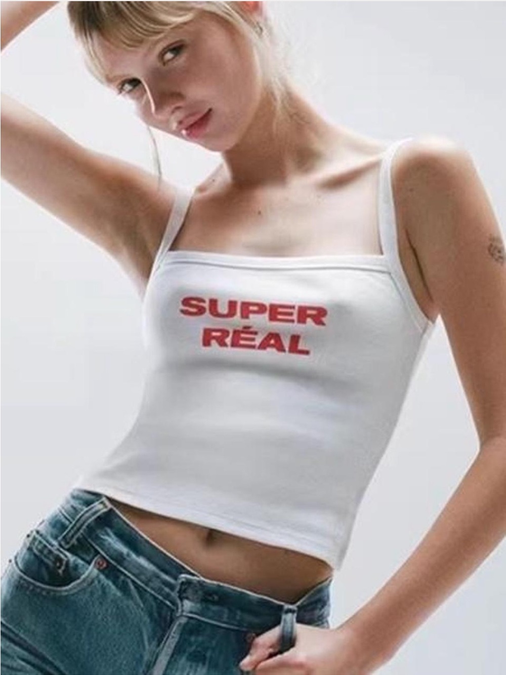 Realisation Par Super Real White Tank Top Size Small